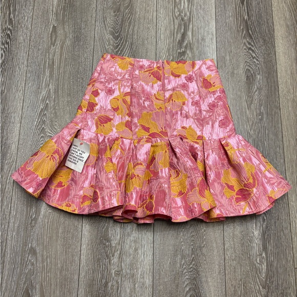ASOS Pink and Yellow Floral Ruffle Mini Skirt - Picture 6 of 10